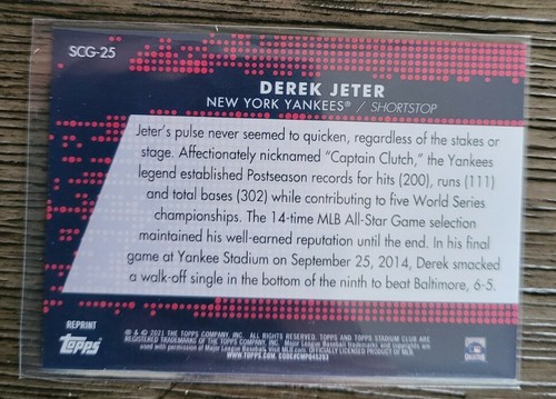 2021 TOPPS STADIUM CLUB DEREK JETER ERROR "JETTER" SCG-25 YANKEES - Picture 2 of 2
