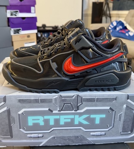 Size 9.5 - RTFKT x Nike Dunk Genesis Clone X Black Red Brand New OG All - Picture 2 of 19