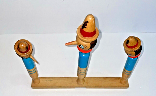 Vintage Wooden Japan Pinocchio Ring Toss Childrens Kids Toy Game  READ Rare - Picture 7 of 18