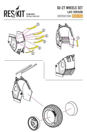 ResKit RS32-0256 échelle 1:32 jeu de roues Su-27 version tardive - pour kit maquette plastique - Photo 24/24