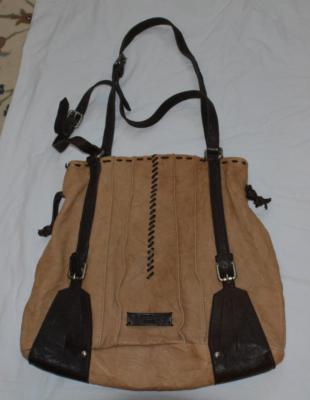 Auth.Ermanno Scervino Street Genuine Leather Unique Handbag Tote Shoulder Bag