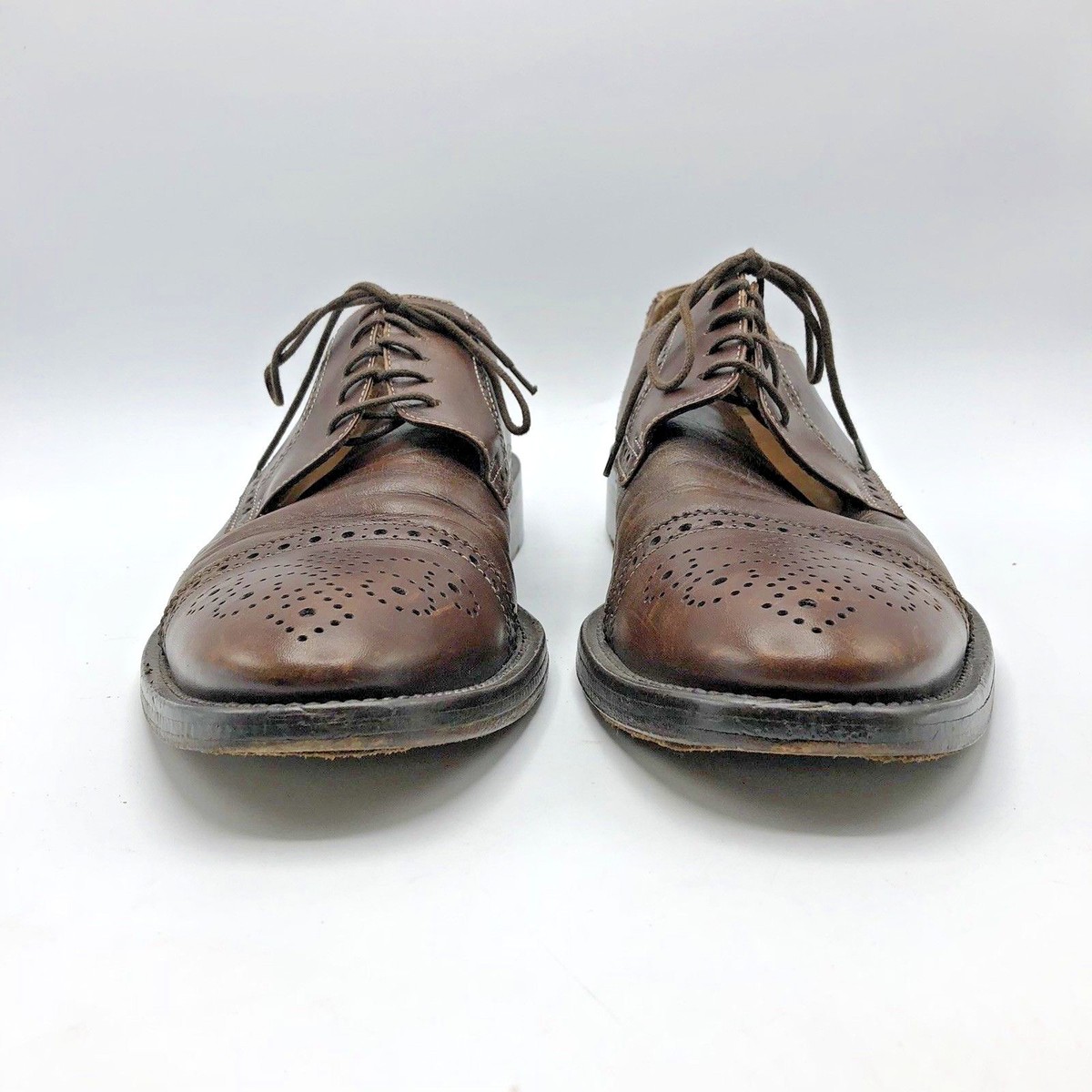 Pronto Uomo Men Brown Leather Wingtip Oxford Shoe Size 11 