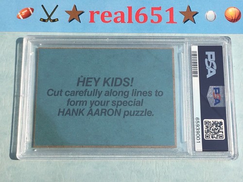 1986 Donruss Box Panels HANK AARON | PSA 9 Mint Pop 1 | Hand Cut DK | HOF Braves - Picture 3 of 3