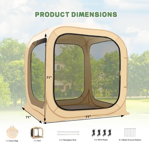 Pantalla SLSY Casa Tienda Pantalla Pop-Up Habitación Toldo Pantalla Instantánea con Bolsa de Transporte - Imagen 35 de 42