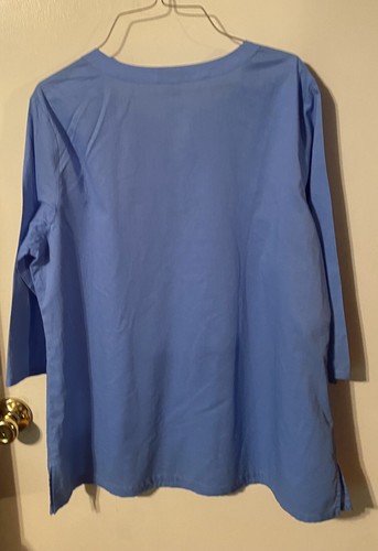 D & Co Womens 2 Pc Cotton Blend Blue Blouse And Tank Top Sz Large. WB9 - Picture 9 of 9