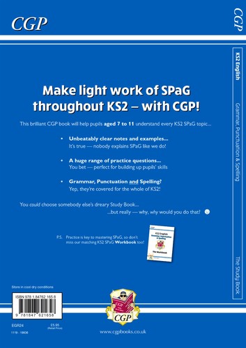 New CGP KS2 English: Grammar, Punctuation and Spelling Study Book- 9781847621658 - Foto 2 di 5