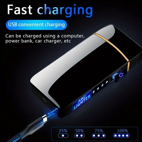 Lighter Rechargeable, USB Dual Arc Plasma Electric Windproof Excellen Gift - Picture 2 of 11