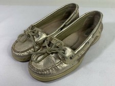 Sperry Top Sider Angelfish Womens Size 8M White-Gold Metallic Boat Shoe 9102187