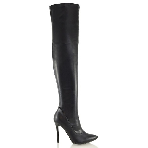 Womens Over The Knee Thigh High Stiletto Heel Ladies Stretch Calf Leg ...