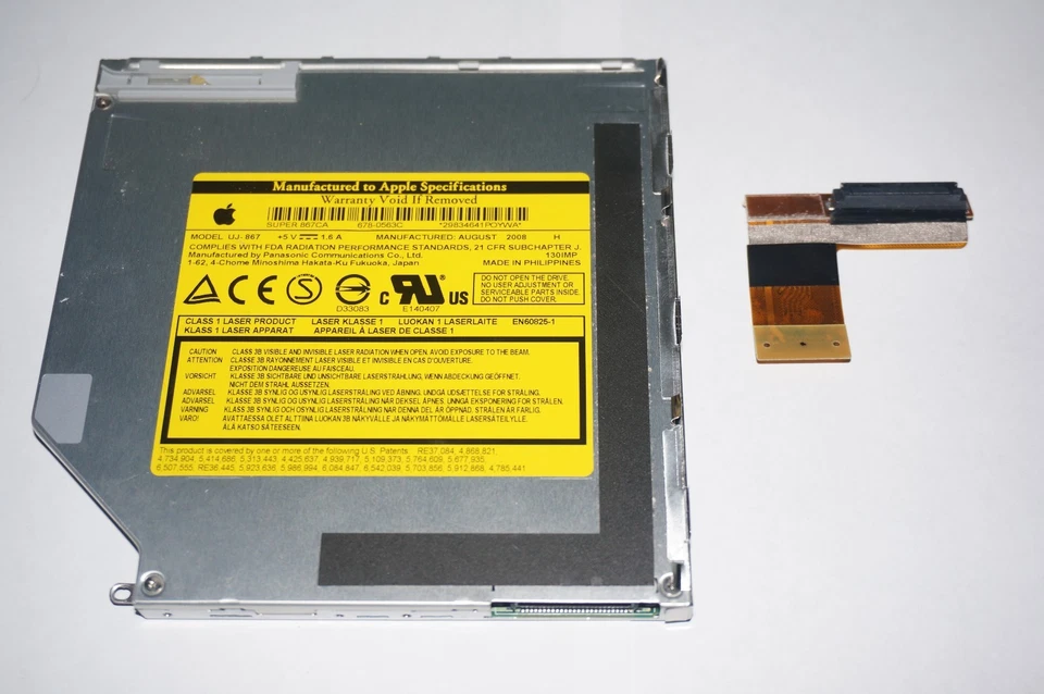 GENUINE APPLE MACBOOK A1181 SUPER DRIVE MODEL: UJ-867 NO FACEPLATE P/N:678-0563C - Image 3 of 4