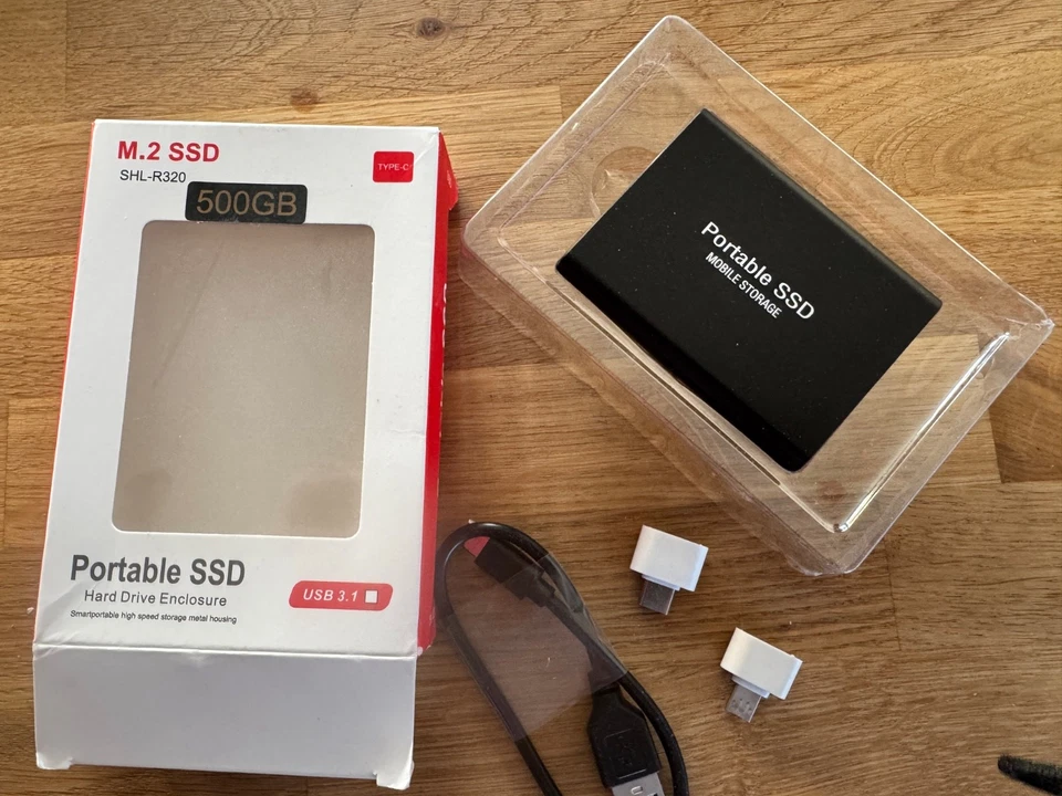 External Portable SSD Hard Drive USB3.1 Mini Portable 512GB m.2 Apple connecters - Image 4 of 4