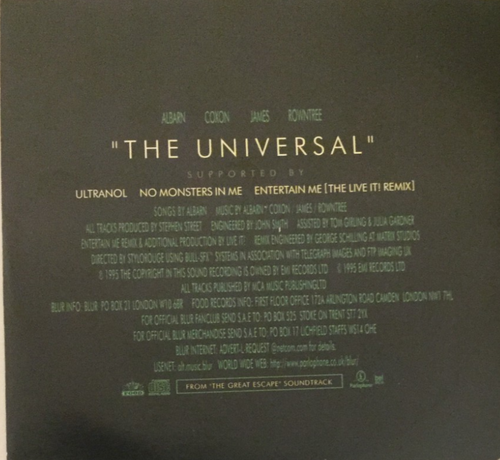 BLUR The Universal 4 TRACK CD - Picture 2 of 2
