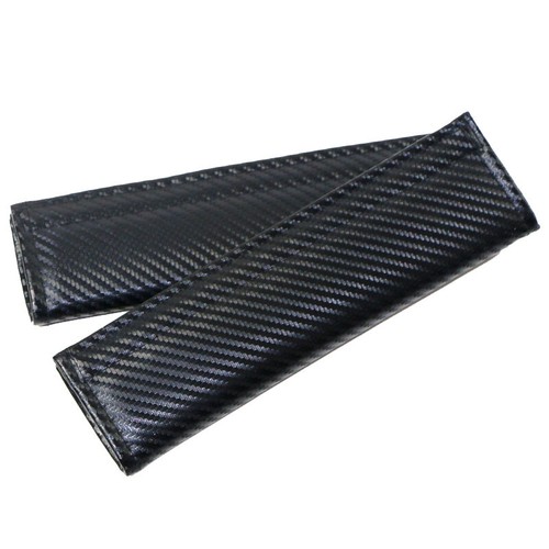 A PAIR Carbon Fibre Effect Racing Style Seat Belt Shoulder Pads-AUDI - Picture 2 of 4
