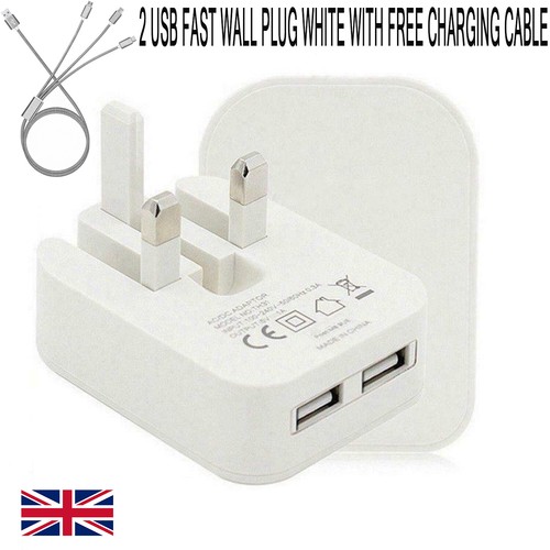 3-Pin 2 AMP Dual USB Port Fast Charging Folding Travel Wall Plug Charger Adapter - Picture 14 of 16