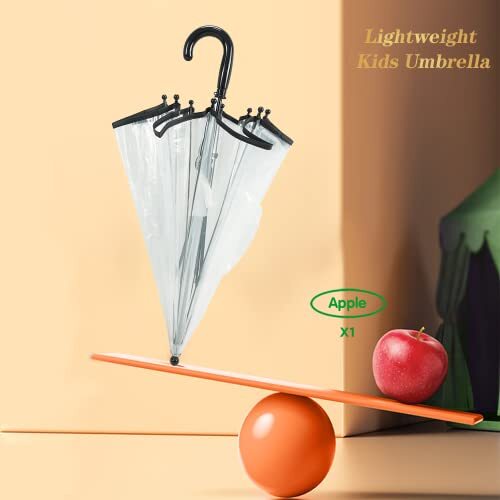Umbrella Kids Clear Bubble Auto Open Umbrellas for Rain Children's Clear-Black - Picture 6 of 8