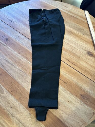 Vintage Retro Classic Pants Women Black Stirrup Tapered Leg Trouser Stretchy - Picture 5 of 13