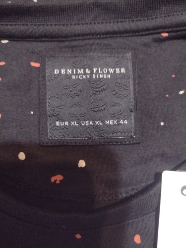 New NWT Women's Denim & Flower Ricky Singh Trick or Treat T-Shirt XL Black - Picture 7 of 10