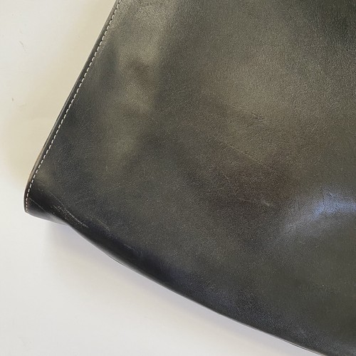 I Santi Vintage Leather Envelope Handbag Oversized Clutch Strap Black Brown - Picture 9 of 9