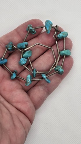 Vintage Nugget Halskette aus amerikanischem Sterlingsilber türkisch - Bild 4 von 7