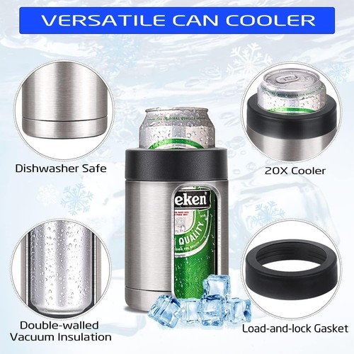 Beer Bottle and Can Cooler with Beer Opener Double Walled Can Beer Bottle Holder - Picture 7 of 7