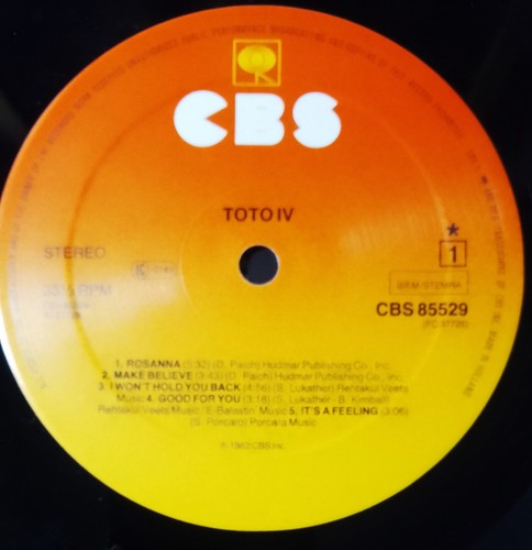TOTO - TOTO IV - LP VINYL VG+/EX CBS HOL 1982 - Foto 4 di 4