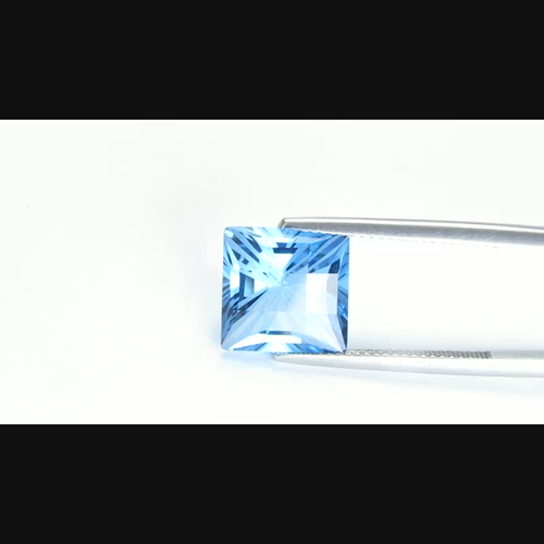 7.53Cts Ravishing Natural Swiss Blue Topaz 11.4mm Square Pixel Cut Gemstone--VDO - Video 1 of 1