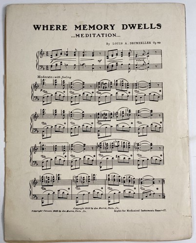 Love and Devotion Louis Drumheller Vintage 1917 Sheet Music - Picture 3 of 3