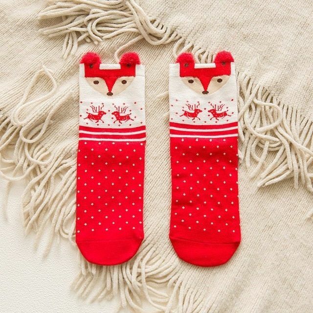 Christmas Cotton Socks Xmas Gifts Christmas Decorations Warm Gifts For Family - Picture 11 of 47