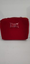 Estee Lauder Red Velvet Velveteen Cosmetic Makeup Bag Train Case 2020 Gold-tone