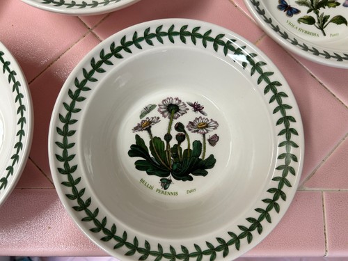 7-Piece Botanic Garden Susan Williams Ellis Portmeirion Soup Bowl Set Pre-Owned - Picture 6 of 11