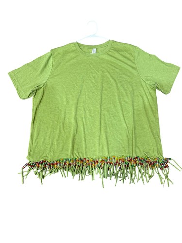 Vintage Beaded Fringe Hippie T-Shirt - 2XL - Picture 1 of 5