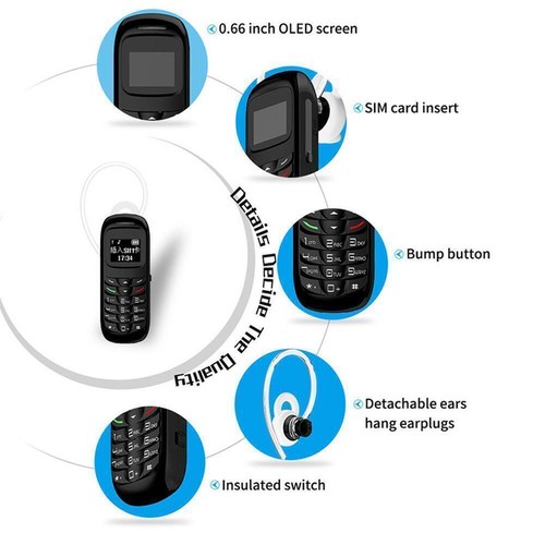 Mini Cell Phone Telephone Bluetooth Dialer GSM Smart L3US U5J6 B8L4 Phone G9J7 - Zdjęcie 10 z 19