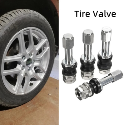 #ad 4× Bolt On Tire Valve Stem Chrome High Pressure Flush W Cap For Car Motorcycle $23.55