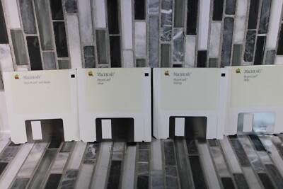 Lot of 4 Vintage Macintosh HyperCard Floppy Disks