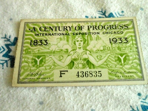 1933 Century of Progress International Exposition CHICAGO World's Fair Ticket - Picture 5 of 5
