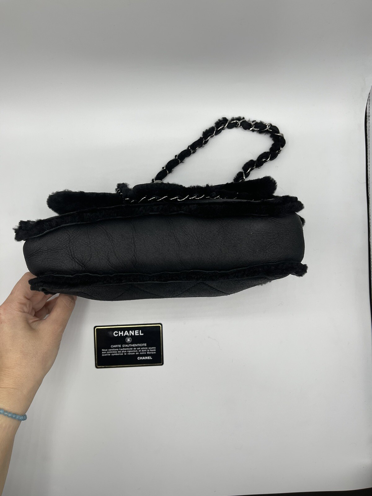 CHANEL Shearling Classic Medium Flap