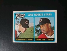1965 Topps 166 Cleveland Indians Rookie Stars Culver, Tommie Agee Free Shipping