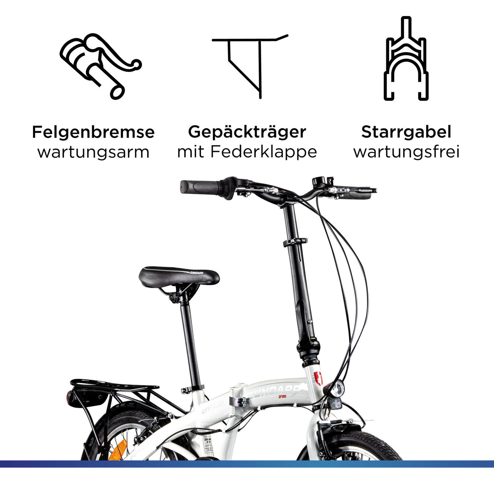 Zündapp ZF20 Klappfahrrad Klapprad 20 Zoll 15 Kilo 6Gang Camping Faltrad Fahrrad