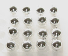 Christmas Mini Ornaments Non Shatter 1", 25mm Balls Shiny Silver, Miniature Tree