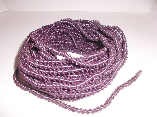 11,4 yardas BORDE DE CABLE PÚRPURA 1/8 pulgadas acabado satinado núcleo con hebra de cuentas respiratorias - Imagen 4 de 5