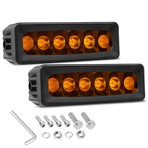 2X 6" 120W CREE LED Light Bar Spot Flood Combo Offroad Driving Fog Yellow UTV 5" - Picture 12 of 14