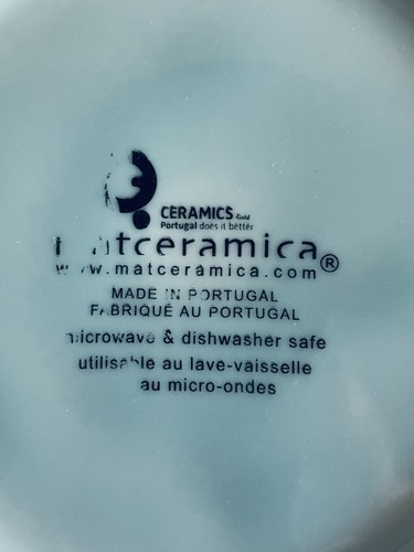 Matceramica Pale Aqua Blue 32 oz Pitcher Raised Dot Border Made in Portugal EUC - Picture 9 of 9