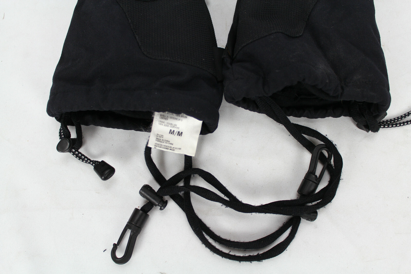 The North Face Men's Gortex 3 Finger Leather Gloves w/ Liners Size Medium Black The North Face Men's Gortex 3 Finger Leather Gloves w/ Liners Size Medium Black