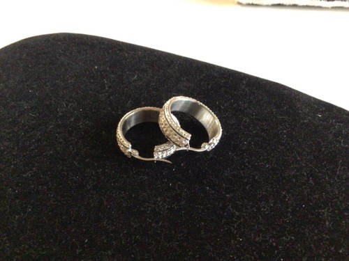 Edelstahl Strass Creolen - Bild 2 von 3