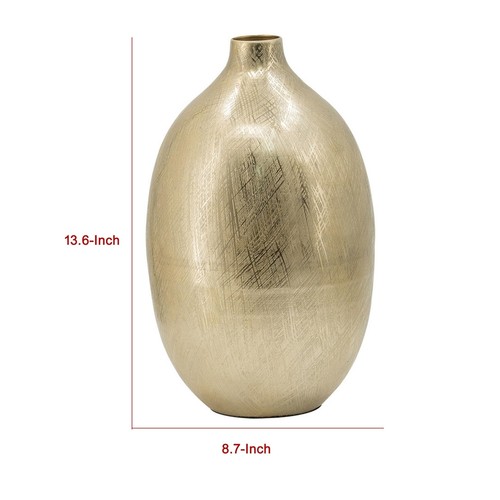 Benjara BM302558 14 in. Pansy Metal Tall Curved Shape Bottleneck Modern Vase ... - Picture 5 of 6