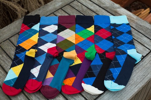 Herren Kleid Freizeitsocken, Baumwolle Crew Argyle Socken für Herren, 3 Paar Pack Socken - Bild 14 von 23
