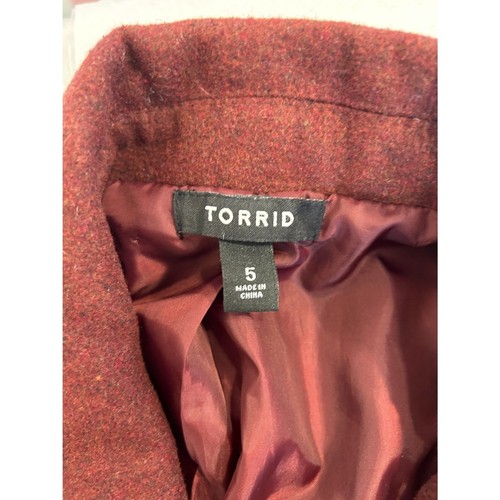 Torrid Womens Sz 5 Orange Brn Military Dbl Breasted Coat - Picture 7 of 10