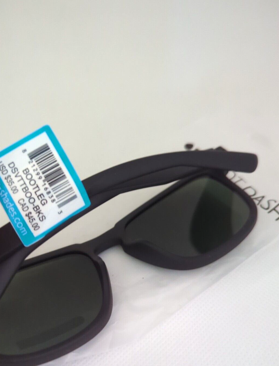 Dot Dash Bootleg Unisex Sunglasses - Black/Black | eBay