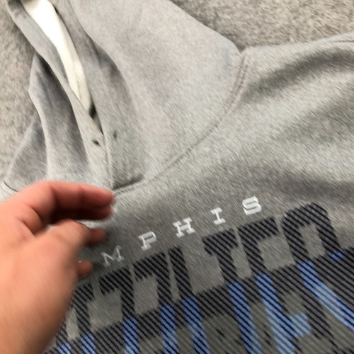 Memphis Grizzlies Hoodie Mens Large Gray Blue Spell Out NBA Sweatshirt - Picture 8 of 12