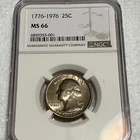 1976 Clad Bicentennial Washington 25c Quarter NGC MS 66 Gem Unc Mint State Coin
